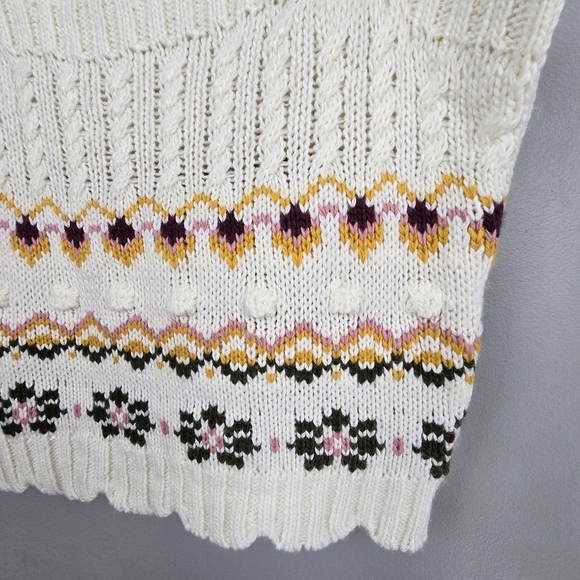 BLU PEPPER COZY LIFE Knit Sweater Cropped Tank Top Cream Multicolor Women Size M - Picture 3 of 9